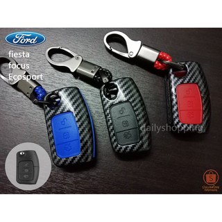 เคสกุญแจรถเคฟล่า พร้อมพวงกุญแจและซิลิโคนกันรอย สำหรับรถ ฟอร์ด โฟกัส Ford Focus แบบพับ