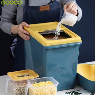 ecoco มีให้เลือก 3 Size กล่องข้าวสาร กล่องข้าวสาร รกล่องเก็บธัญพืช อาหารแห้ง ถังเก็บข้าวสาร