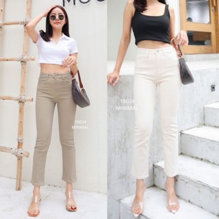 MN1803#ยีนส์ยืดขาตรง มี2สีึS-XL#minimal