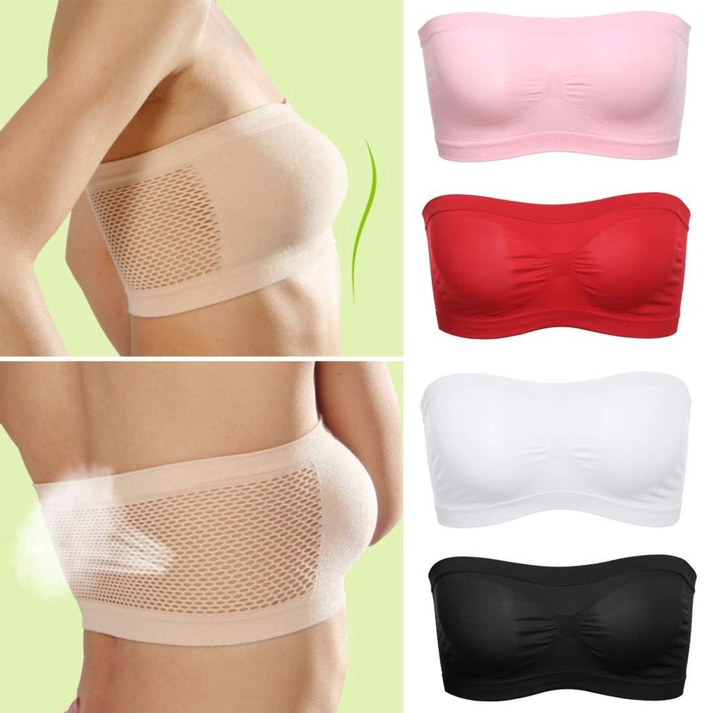 ผู้หญิงระบาย Strapless Seamless แข็งครอบตัดด้านบนชุดชั้นในแบบเกาะอก