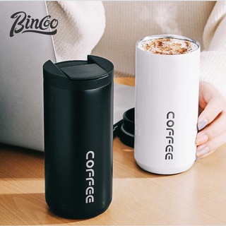 Bincoo แก้วกาแฟสเตนเลส กันรั่ว กันความร้อน แบบพกพา ขนาด 400 มล. 550 มล.