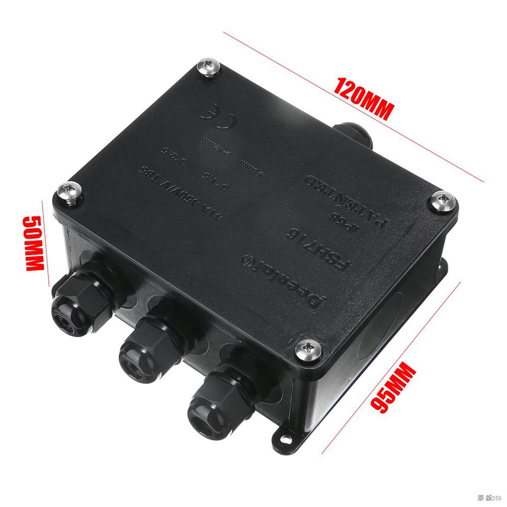 4 Way Underground LED Light Junction Box 3 Port Waterproof Outdoor Electrical Terminal