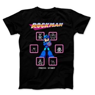 [COD]เสื้อยืด พิมพ์ลาย Blast The 6 Rockman Video Games Mega Man Jump สําหรับผู้ชายS-5XL