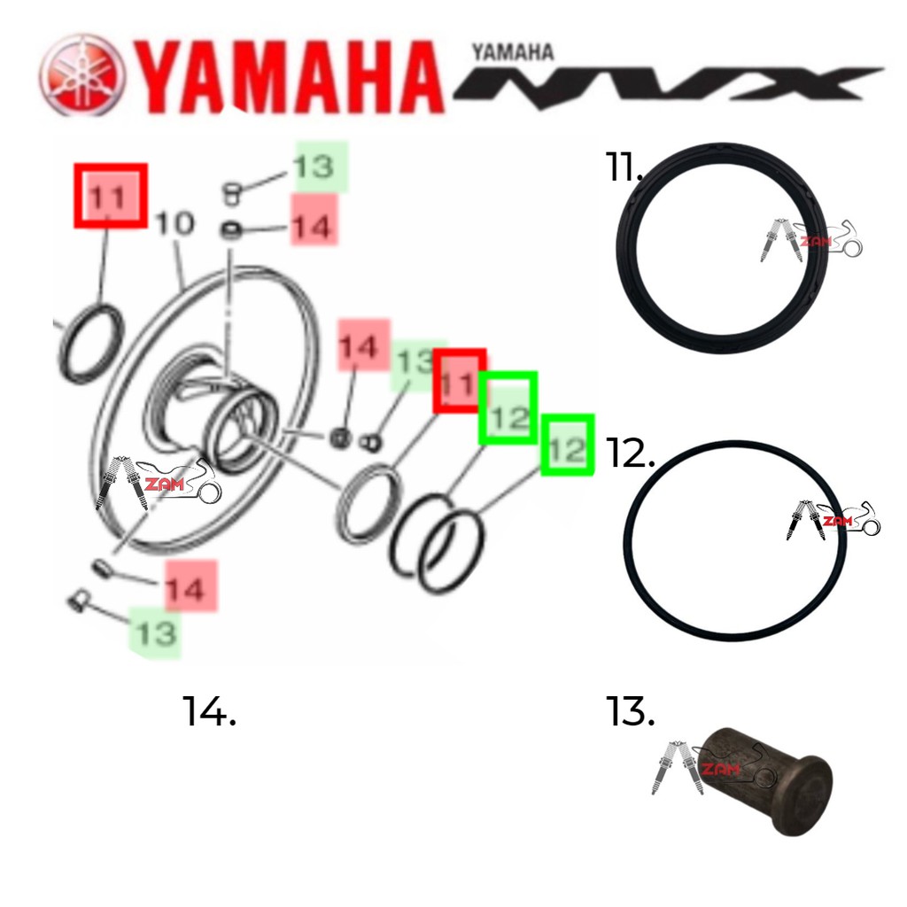 NVX V1 155 CLUTCH PART OILSEAL 2DP-E7645-00 / 2DP-E7465-10 / B74-E7664-00 / 2DP-E7674-10 YAMAHA