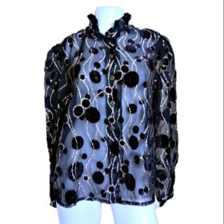 เสื้อทรงหลวม สีดำ อก 40" สภาพเหมือนใหม่