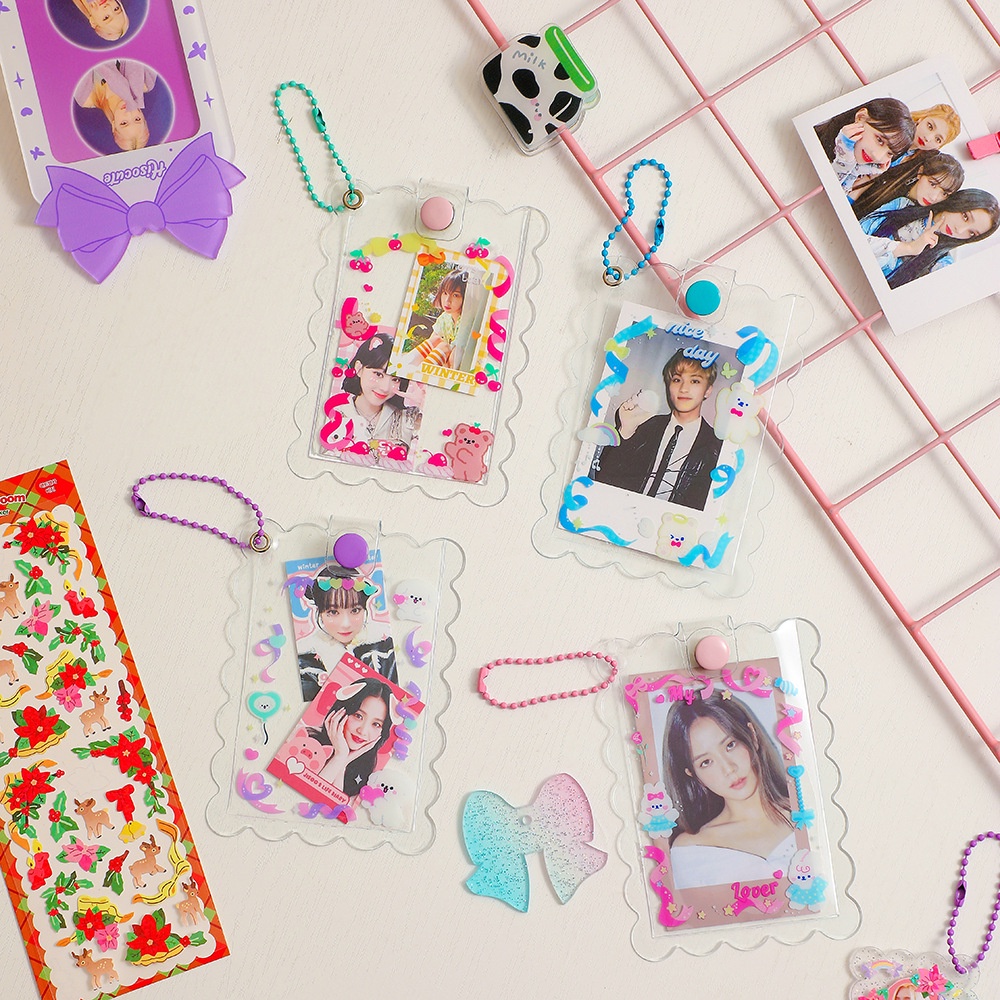 ซองใส่โฟโต้การ์ด PVC แบบใส ลายการ์ตูน สีม่วง