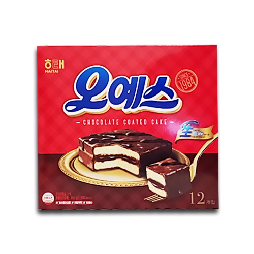 โอ้เยส พรีเมี่ยมช็อคโกแลตเค้ก Haetae OH Yes Premium Chocolate Coated Caked 336g