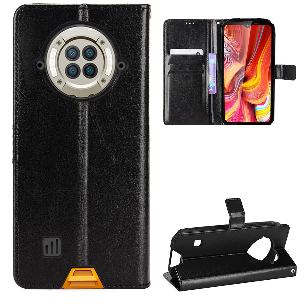 หรูหรา Crazy Horse ปลอกหนัง PU DOOGEE S96 Pro Flip Cover Lanyard ผู้ถือบัตรกระเป๋าสตางค์กรณี