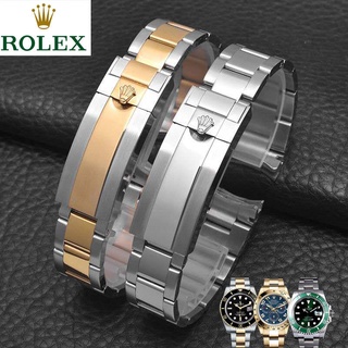 Rolex สายนาฬิกาข้อมือสแตนเลสสีดําสีเขียวสําหรับผู้ชาย