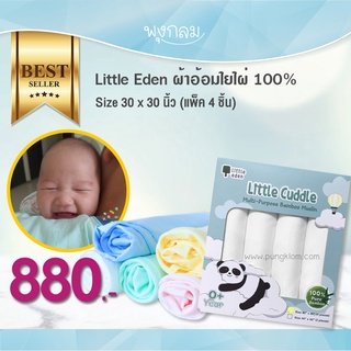 LITTLE EDEN ผ้าอ้อมใยไผ่ 30x30 นิ้ว 100% (แพ็ค 4 ชิ้น)