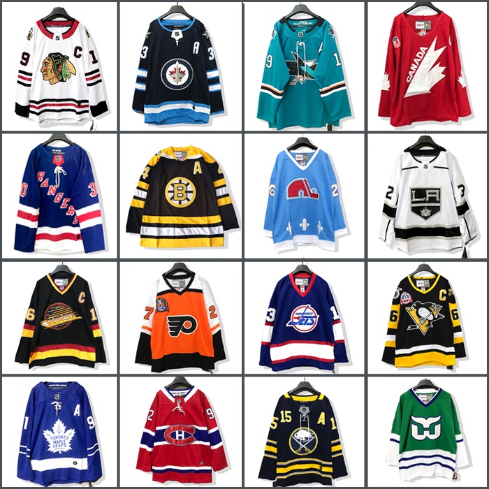 Nhl Ice Hockey Jersey Hockey American Harajuku Street hiphop Street Dance หลวมกลางความยาว Ice Hockey
