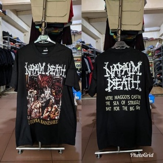 เสื้อยืดผ้าฝ้ายพิมพ์ลายขายดี เสื้อยืด พิมพ์ลาย Napalm DEATH BAND