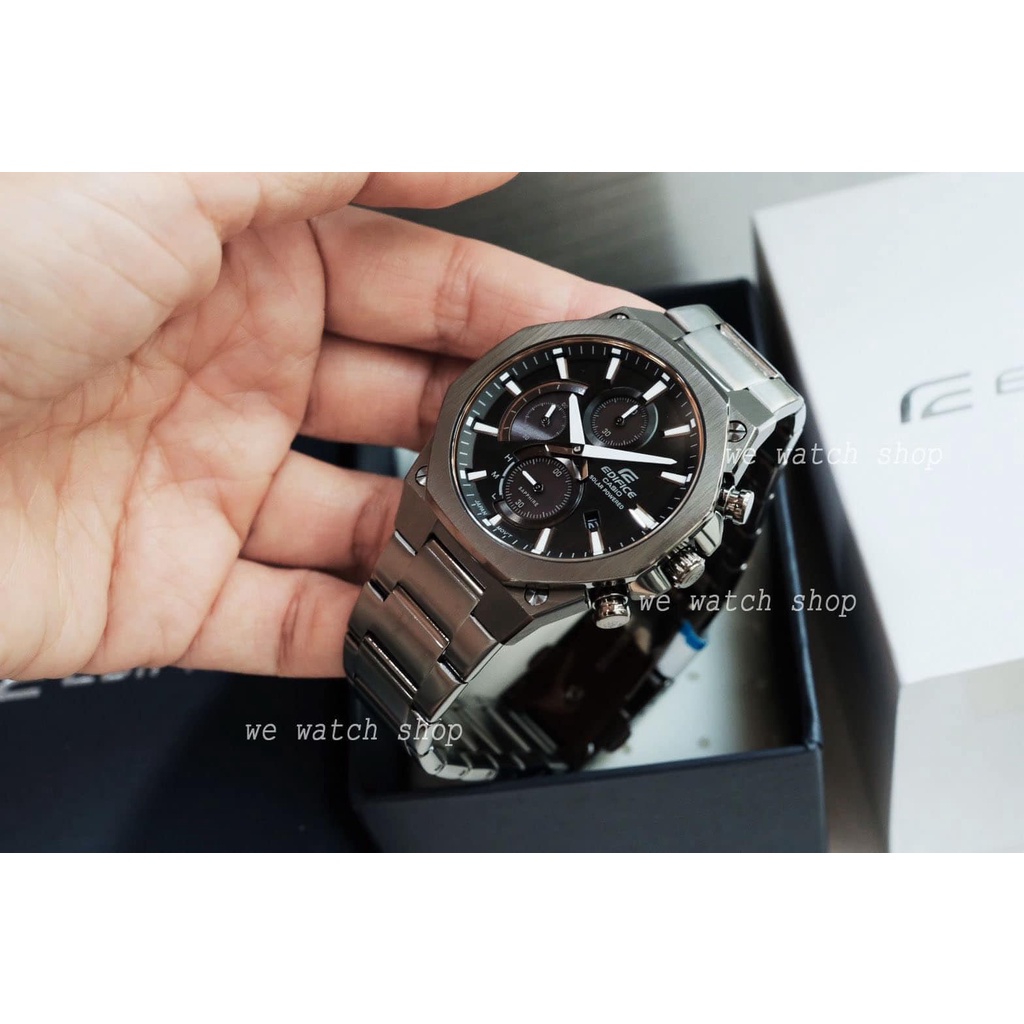 รับประกันศูนย์ไทย CMG EDIFICE ของเเท้ รุ่น EFS-S570D-1AUDF สีเงิน สายสแตนเลส จอสีดำ หน้าปัด Sapphare
