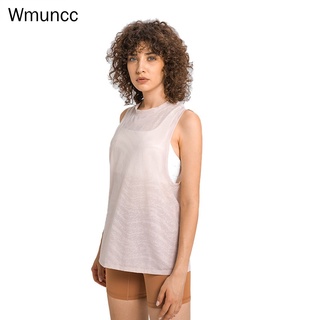 Wmuncc เสื้อกล้าม ผ้าตาข่าย ระบายอากาศ ทรงหลวม เหมาะกับใส่เล่นโยคะ ฟิตเนส วิ่ง สําหรับผู้หญิง