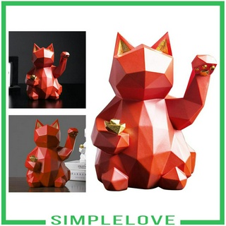 ( Simplelove ) รูปปั้นแมวกวักเรซิ่นสําหรับตกแต่งบ้าน