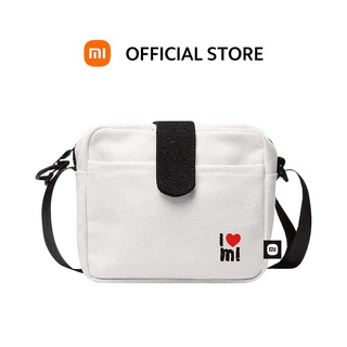 I Love Mi Bag - กระเป๋าผ้า crossbody สีขาว สกรีนลาย I love mi