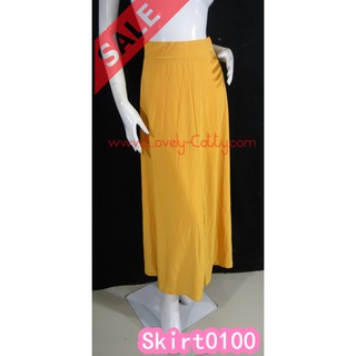 SaLe++ Skirt0100**กระโปรงยาวผ้าเกาหลี เอวยางยืด ผ้า4ชิ้นต่อกัน**