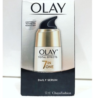 *SALE* OLAY โอเลย์ โททัล เอฟเฟ็คส์ 7 อิน 1 เดลี่ ซีรั่ม 50 มล. Exp:12/24 สูตรป้องกันริ้วรอย บำรุงผิวหน้า