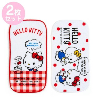 ผ้าขนหนู 2 ผืนลาย Hello Kitty Sanrio Japan 	9 x 18 x 0.3 ซม.