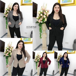 เสื้อเบลเซอร์ ทรงสูท ปกฮาวาย  แขนยาว กระดุม1เม็ด มีกระเป๋า2ข…