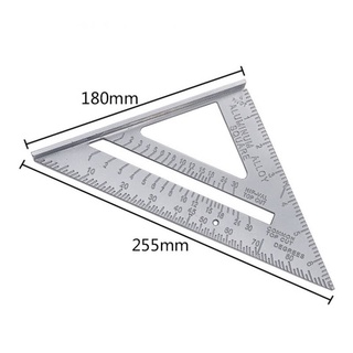 ไม้ฉากสามเหลี่ยมอลูมิเนียม ไม้บรรทัดฉากสามเหลี่ยม 45 องศา อลูมิเนียมอัลลอย Aluminum Alloy Measuring Square Speed 7"