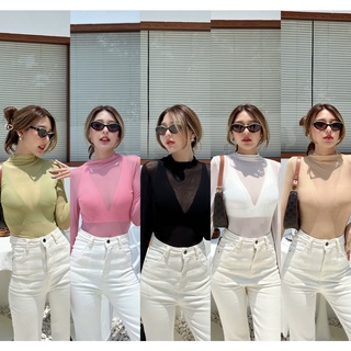 Intuon Sealook bodysuit บอดี้สูทชีทรู+บราทรงสวยผ้านิ่ม T-Shirtnista (INT5B)