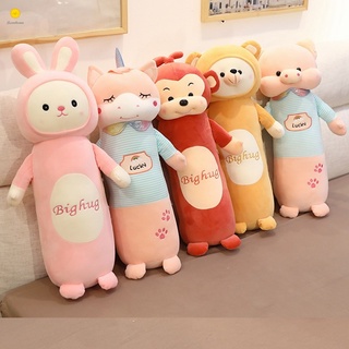 ✲☏☽Multi-size Cute Soft Cartoon Long Animal Toy Pillow Unicorn Piggy Rabbit Bear Monkey Plush Doll Stuffed Toy Sleeping