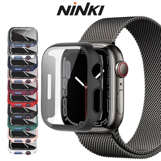 Ninki เคสกระจกนิรภัย PC แข็ง ป้องกันหน้าจอ สําหรับ Apple Watch 8/7 41มม 45 มม.