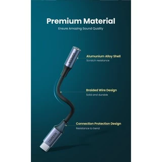 UGREEN รุ่น AV161 หางหนู USB C to 3.5mm Adapter Full Compatibility Audio Cable Audio Adapter USB C to Aux Adapter Audio