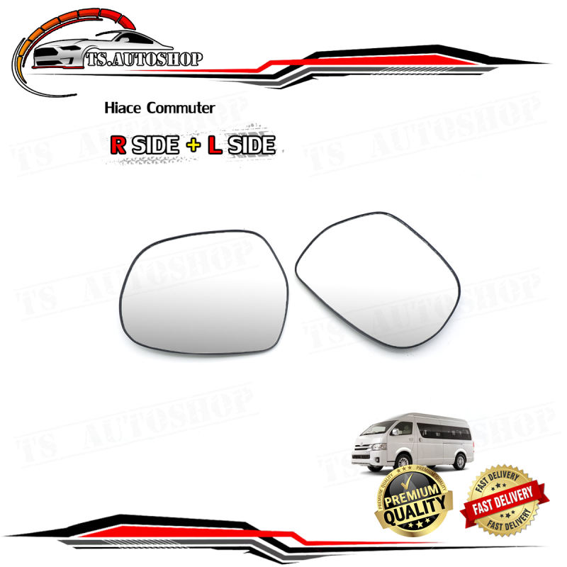 เนื้อเลนส์กระจก ข้าง ขวา+ซ้าย ใส่ Toyota Hiace Commuter Ventury 2008 - 2018 Toyota Hiace Commuter Ve