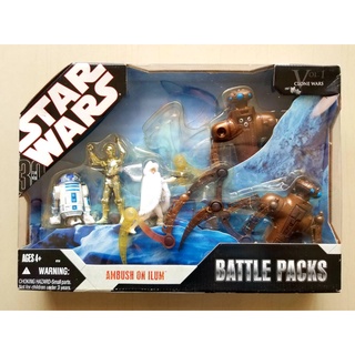 [ล้างสต๊อก กล่องไม่สวย+] HASBRO : STAR WARS : CLONE WARS BATTLE PACKS : AMBUSH ON ILUM [2008] รุ่น 3.75 นิ้ว ของแท้ 100%