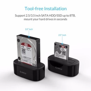ORICO 6218US3 HDD Docking USB3.0 โอริโก้ด๊อกกิ้ง สำหรับ HDD/SSD 2.5/3.5'' SATA 1Bay