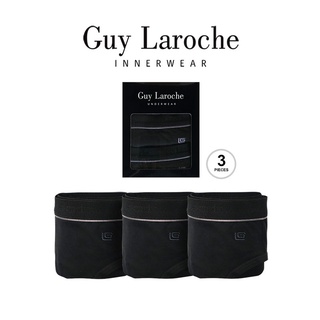 GUY LAROCHE  กางเกงในชาย Pack 3 ชิ้น สีดำ ( Cotton + Spandex ) JUS4019R2BL