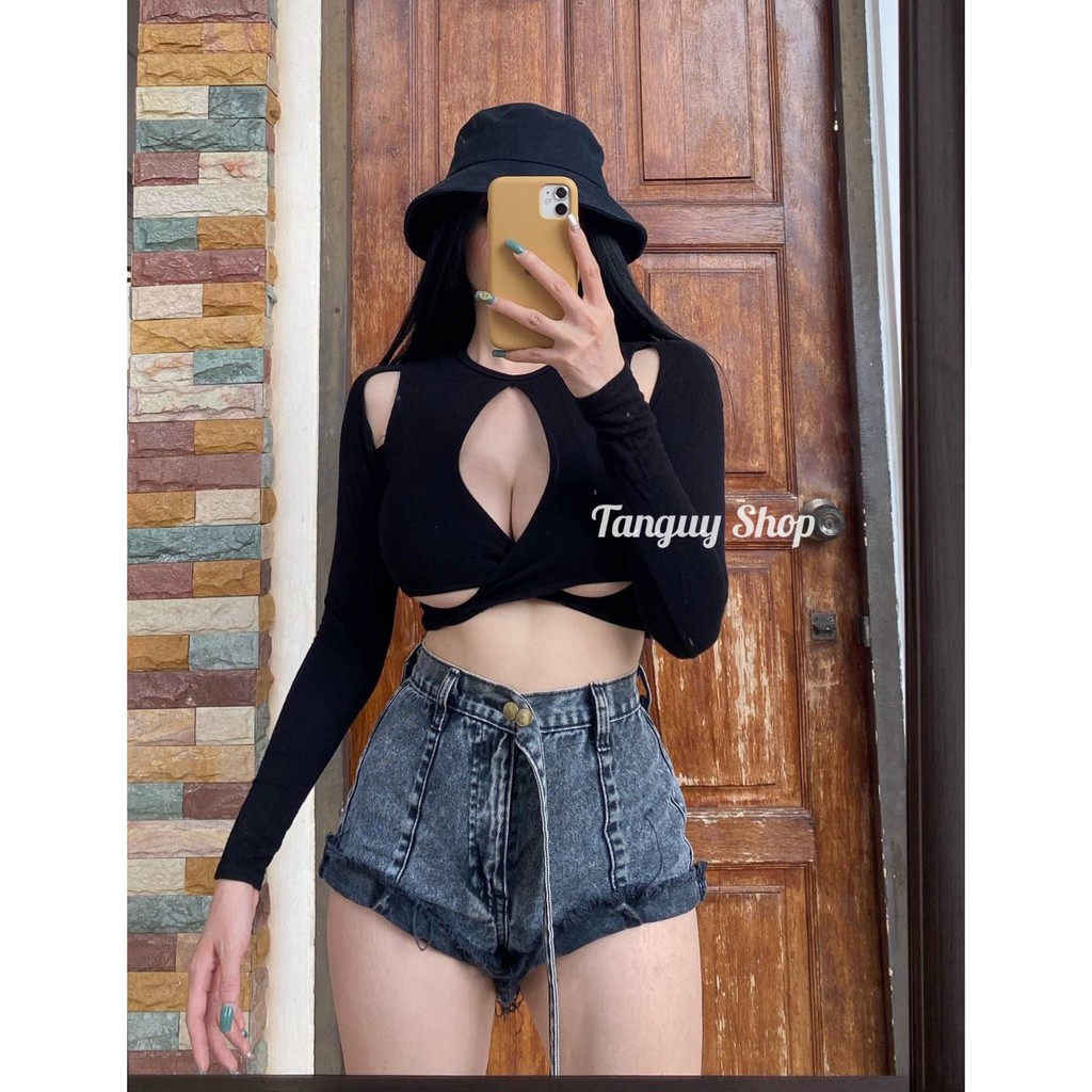 เสื้อครอปบมีฟองน้ำ#A25