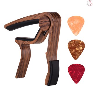 guitar capo อลูมิเนียมอัลลอยด์ 6 สายสําหรับกีต้าร์ไฟฟ้า 3 ชิ้นสีสุ่ม