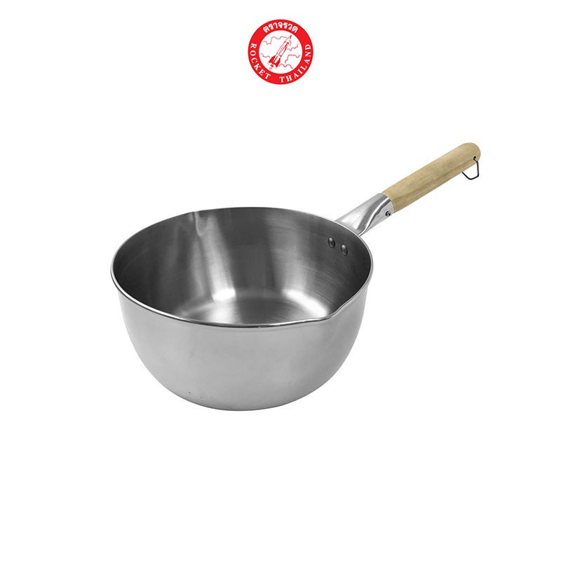 Rocket หม้อด้าม ญี่ปุ่น ขนาด 20 ซม. (ด้ามไม้) จรวด Japanese Sauce Pan (Wooden Handle)