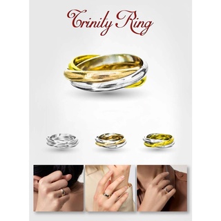 แหวนเงินแท้ 92.5% แหวนเกลี้ยงรุ่น Trinity Rings แบบ 2-3 กษัตริย์  ใส่ได้ทั้งชายหญิง เป็นแหวนคู่ได้ (ราคาต่อวง)