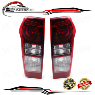 เสื้อไฟท้าย LED เลนส์แดงเข้ม เบ้าดำ ข้างซ้าย+ขวา Lh+Rh 1ชิ้น เทียม Isuzu D-max X-Series V-Cross