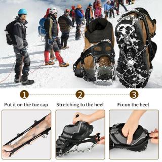 Pair 13 Teeth Snow Ice Grips Crampons Winter Hiking Chain Climbing Accessor U8L2