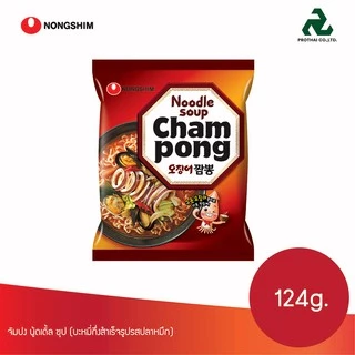 NONGSHIM CHAMPONG NOODLE SOUP SQUID FLAVOR จัมปง นู้ดเดิ้ล ซุป (บะหมี่กึ่งสำเร็จรูปรสปลาหมึก) 124 g.