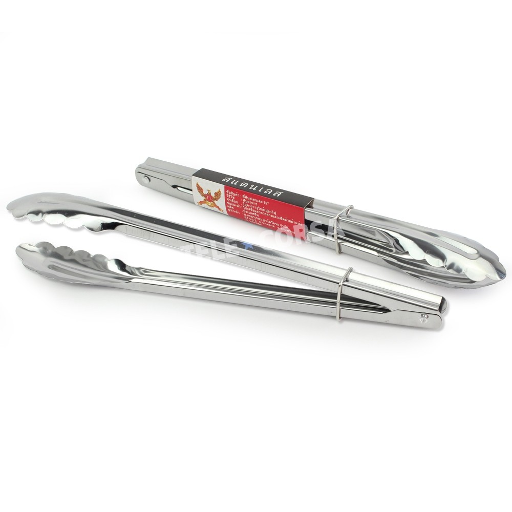 ที่คีบอาหาร ที่คีบปิ้งย่างบาร์บีคิว ที่คีบสแตนเลส รุ่น Bbq-stick-S-stainless-steel-00h-T5