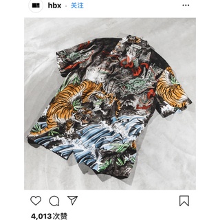 L4UB WACKO MARIA x TIM LEHI joint name 19SS Dragon and Tiger Tiger short shirt