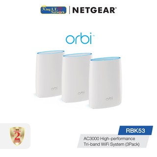 NETGEAR Orbi (RBK53) AC3000 Tri-band WiFi System Router and Satellites (Pack 3)