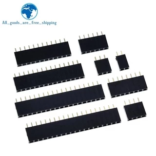 10pcs เดี่ยวแถว Pin หญิง Header ซ็อกเก็ต Pitch 2.54 มม.1*2P 3P 4P 6P 8P 12P 15P 20P 40P Pin Connector สําหรับ Arduino