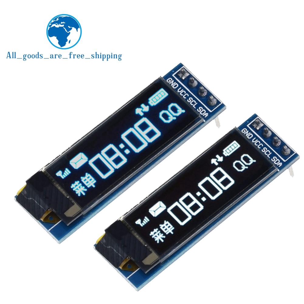 Tzt โมดูลหน้าจอ OLED 0.91 นิ้ว 0.91 นิ้ว สีขาว ฟ้า OLED 128X32 OLED LCD LED 0.91 นิ้ว IIC สําหรับ ar
