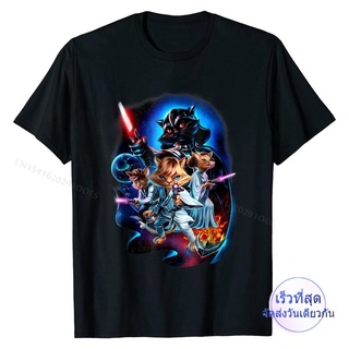 เสื้อยืดลําลอง ผ้าฝ้าย แขนสั้น พิมพ์ลาย Cat Warrior Epic Galaxy Battle Sci-fi Space สไตล์ยุโรป สําหรับผู้ชาย