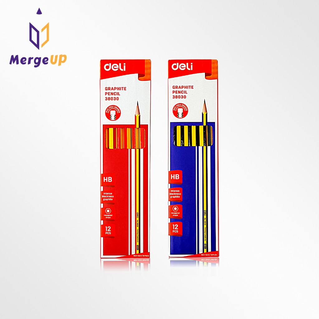 ดินสอไม้ HB 38030 DELI HB Graphite Pencil (1 กล่อง 12 แท่ง)