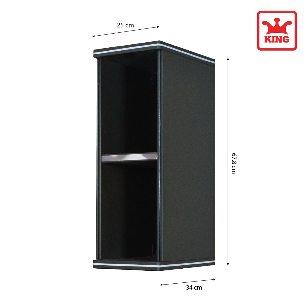 King ช่องเสริมเเนวตั้ง ขนาด 25x67.8x34 ซม. สีเทา รูปที่ 3