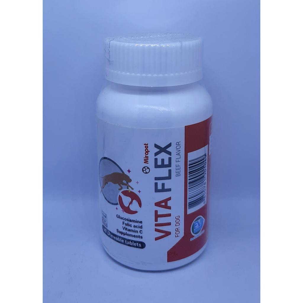 Mirapet Vita Flex อาหารเสริมสำหรับสุนัข บำรุงข้อต่อ ต่างๆ กินง่าย มีกลิ่น ชีส และเนื้อวัว