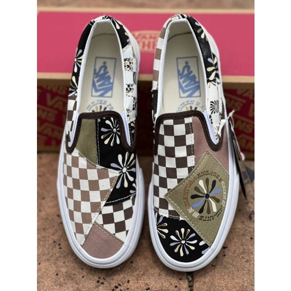 vans tiger patchwork slip on